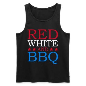 Rot Weiß Und Bbq 4. Juli Unabhängigkeitstag - Männer Premium Bio Tank Top - Schwarz - Vorne - Michal (187cm)