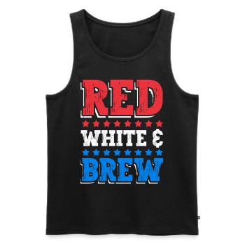 Red white and brown drink July 4 - Men's Premium Organic Tank Top - black - Front - AI Model Male 178 light (178cm)