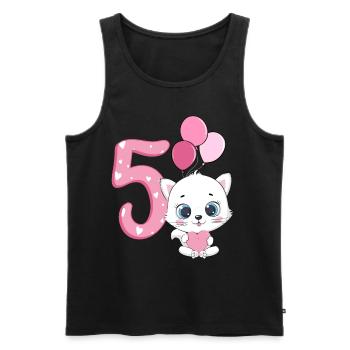 5th Birthday Kitten | Cat Birthday Shirt | Cat - Men's Premium Organic Tank Top - black - Front - Michal (187cm)