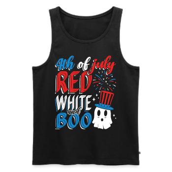 4 juillet Red White et Boo Independence Day - Débardeur bio Premium Homme - noir - Devant - Michal (187cm)