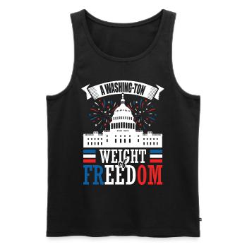 A Washing-ton Weight Of Freedom July 4 - Men's Premium Organic Tank Top - black - Front - AI Model Male 178 light (178cm)