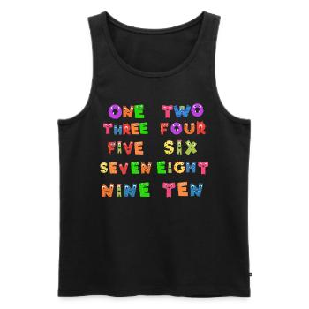 One to ten counting numbers monster face - Men's Premium Organic Tank Top - black - Front - AI Model Male 178 light (178cm)