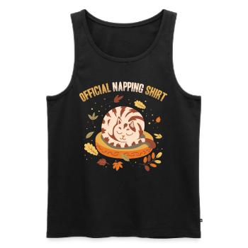 Official Napping Shirt Sleepy Cat Fall Season - Men's Premium Organic Tank Top - black - Front - Michal (187cm)