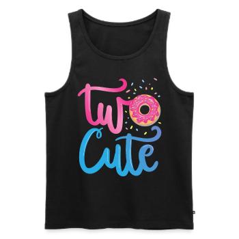 Deux | mignonnes Chemise d’anniversaire Donut | Beignet - Débardeur bio Premium Homme - noir - Devant - Michal (187cm)