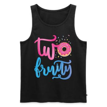 Deux | fruités Chemise d’anniversaire Donut | Beignet - Débardeur bio Premium Homme - noir - Devant - Michal (187cm)