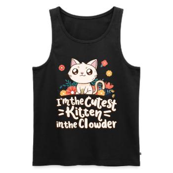 Je suis le chaton le plus mignon du Clowder - Débardeur bio Premium Homme - noir - Devant - Michal (187cm)