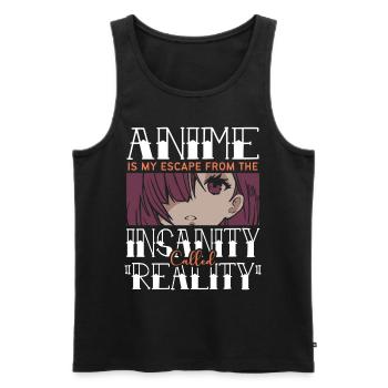 L’anime est mon échappatoire à la folie appelée - Débardeur bio Premium Homme - noir - Devant - Michal (187cm)