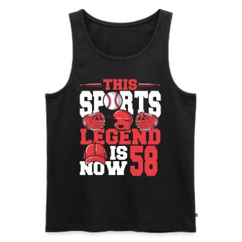 This sports legend is now 58, baseball game - Men's Premium Organic Tank Top - black - Front - Michal (187cm)