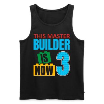 Ce constructeur est maintenant 3, blocs de jouets 3. - Débardeur bio Premium Homme - noir - Devant - AI Model Male 178 light (178cm)