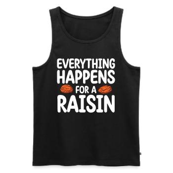 Tout se passe pour un raisin sec| Amateur de raisins secs - Débardeur bio Premium Homme - noir - Devant - AI Model Male 178 light (178cm)