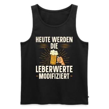 HEUTE WERDEN DIE LEBERWERTE MODIFIZIERT Bier - Männer Premium Bio Tank Top - Schwarz - Vorne - Michal (187cm)