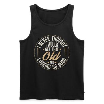 Never thought I'd get so old - Men's Premium Organic Tank Top - black - Front - Michal (187cm)