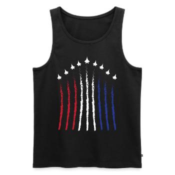 Jet Plane July 4 | Fourth Of July Tee | 4th Of - Men's Premium Organic Tank Top - black - Front - AI Model Male 178 light (178cm)