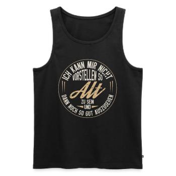 Never thought I'd get so old - Men's Premium Organic Tank Top - black - Front - Michal (187cm)