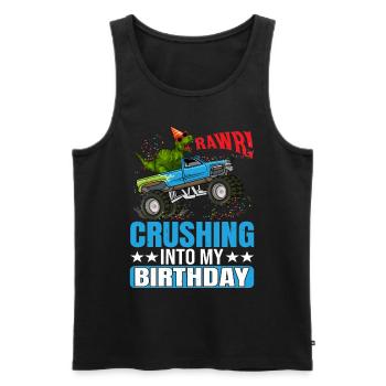 Rawr! Crushing Into My Birthday | Birthday Shirt | - Männer Premium Bio Tank Top - Schwarz - Vorne - Michal (187cm)
