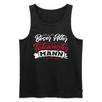 Böser Alter Tätowierter Mann Artistic - Männer Premium Bio Tank Top - Schwarz - Vorne - Michal (187cm)