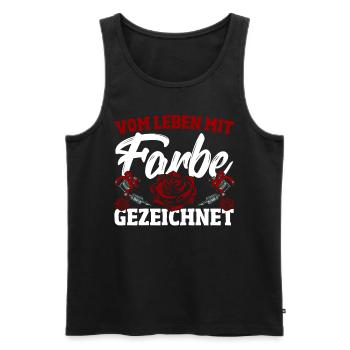 Vom Leben Mit Farbe Gezeichnet Tattoo-themed - Männer Premium Bio Tank Top - Schwarz - Vorne - Michal (187cm)