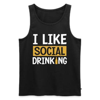 J’adore boire | sociale Chemise Beer Lovers | - Débardeur bio Premium Homme - noir - Devant - Michal (187cm)