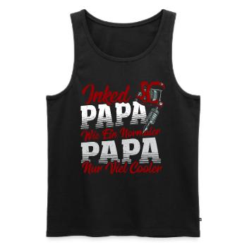 Inked Papa Wie Ein Normaler Papa Nur Viel Cooler - Männer Premium Bio Tank Top - Schwarz - Vorne - AI Model Male 178 light (178cm)