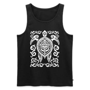 Artistic Turtle Tattoo Artwork - Men's Premium Organic Tank Top - black - Front - AI Model Male 178 light (178cm)