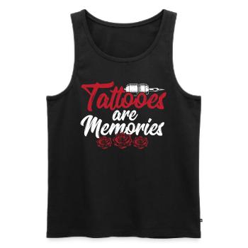 Tattoos Sind Erinnerungen Künstlerische - Männer Premium Bio Tank Top - Schwarz - Vorne - AI Model Male 178 light (178cm)