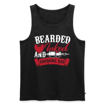 Bearded Inked et Awesome Dad Artistique - Débardeur bio Premium Homme - noir - Devant - Michal (187cm)