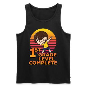 1. Klasse Level Komplett Lustig Tupfende Schüler - Männer Premium Bio Tank Top - Schwarz - Vorne - Michal (187cm)