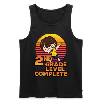 2nd grade Completely funny dab - Men's Premium Organic Tank Top - black - Front - AI Model Male 178 light (178cm)