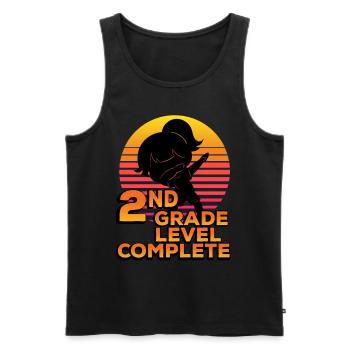 2nd Class Level Full Silhouette Dab End - Men's Premium Organic Tank Top - black - Front - AI Model Male 178 light (178cm)