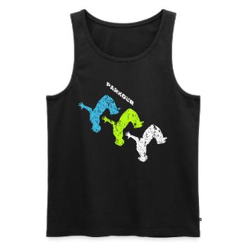 Parkour - Débardeur bio Premium Homme - noir - Devant - AI Model Male 178 light (178cm)