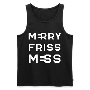 MERRY FRISS MES – Fröhliches Durcheinander - Männer Premium Bio Tank Top - Schwarz - Vorne - Michal (187cm)