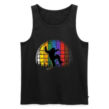 Snowboarding - Men's Premium Organic Tank Top - black - Front - AI Model Male 178 light (178cm)