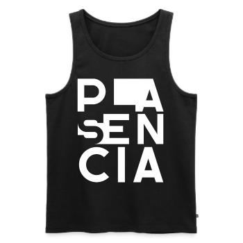 PLASENCIA – Cáceres – Extremadura – Spain - Men's Premium Organic Tank Top - black - Front - AI Model Male 178 light (178cm)