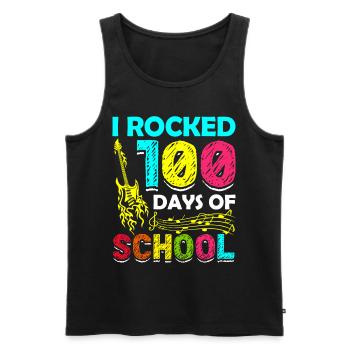 I Rocked 100 Days Of School Guitarist Guitar - Men's Premium Organic Tank Top - black - Front - AI Model Male 178 light (178cm)