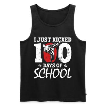 Je viens de botter 100 jours d’école - Débardeur bio Premium Homme - noir - Devant - Michal (187cm)