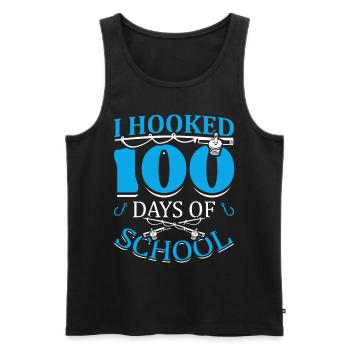 I hooked 100 days of school Fischer fish hook - Men's Premium Organic Tank Top - black - Front - AI Model Male 178 light (178cm)