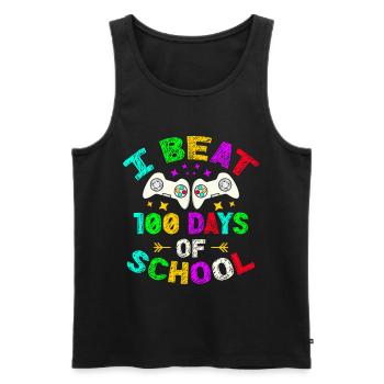 I Beat 100 Days Of School Video Game Player Kid - Männer Premium Bio Tank Top - Schwarz - Vorne - Michal (187cm)