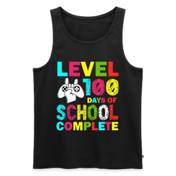 Level 100 days of school complete Kid Gamer - Men's Premium Organic Tank Top - black - Front - AI Model Male 178 light (178cm)