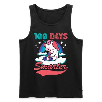 100 Tage Schlauer 100. Tag Schule Fantasy Einhorn - Männer Premium Bio Tank Top - Schwarz - Vorne - Michal (187cm)