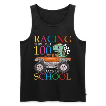 Race through 100 Days of School Dinosaurs - Men's Premium Organic Tank Top - black - Front - Michal (187cm)