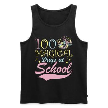 100 Magical Days at School Fantasy Fairytale - Men's Premium Organic Tank Top - black - Front - AI Model Male 178 light (178cm)