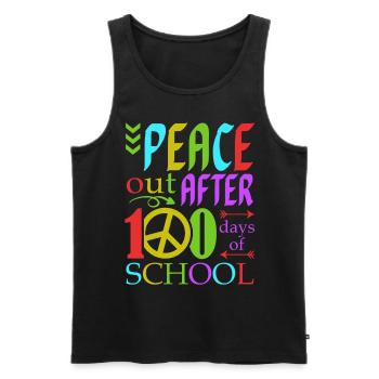 Peace Out After 100 Days Of School Humor Kid - Men's Premium Organic Tank Top - black - Front - AI Model Male 178 light (178cm)