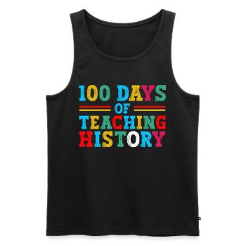 100 days of history teaching school subject teachers - Men's Premium Organic Tank Top - black - Front - AI Model Male 178 light (178cm)