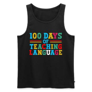 100 Tage Des Sprachunterrichts Schulfachlehrer - Männer Premium Bio Tank Top - Schwarz - Vorne - AI Model Male 178 light (178cm)