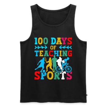 100 Tage Sportunterricht Schulfachlehrer - Männer Premium Bio Tank Top - Schwarz - Vorne - AI Model Male 178 light (178cm)