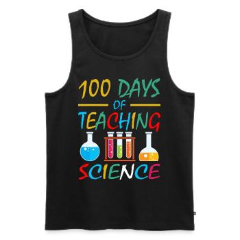 100 days of science lessons School subject teachers - Men's Premium Organic Tank Top - black - Front - AI Model Male 178 light (178cm)