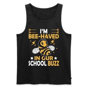 Ich Bin Bienenfleißig In Unserer Schule Buzz 100 - Männer Premium Bio Tank Top - Schwarz - Vorne - AI Model Male 178 light (178cm)