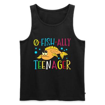 O-fish-ally Teenage Adolescents 100 Days - Men's Premium Organic Tank Top - black - Front - AI Model Male 178 light (178cm)