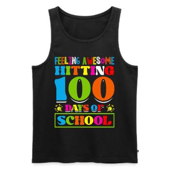 Feel great hitting 100 days of - Men's Premium Organic Tank Top - black - Front - AI Model Male 178 light (178cm)