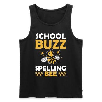 School Buzz Spelling Bee 100 Days Of School Humor - Männer Premium Bio Tank Top - Schwarz - Vorne - AI Model Male 178 light (178cm)